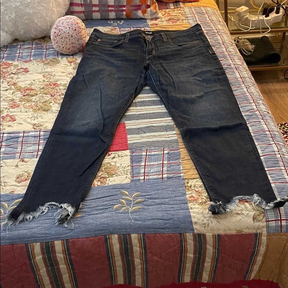 Hudson Krista Super Skinny Jeans Dark Blue Cropped Denim